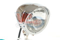 VESPA CHROME BATES HEADLAMP WITH PEAK – 4.5 INCH BOTTOM MOUNTING
