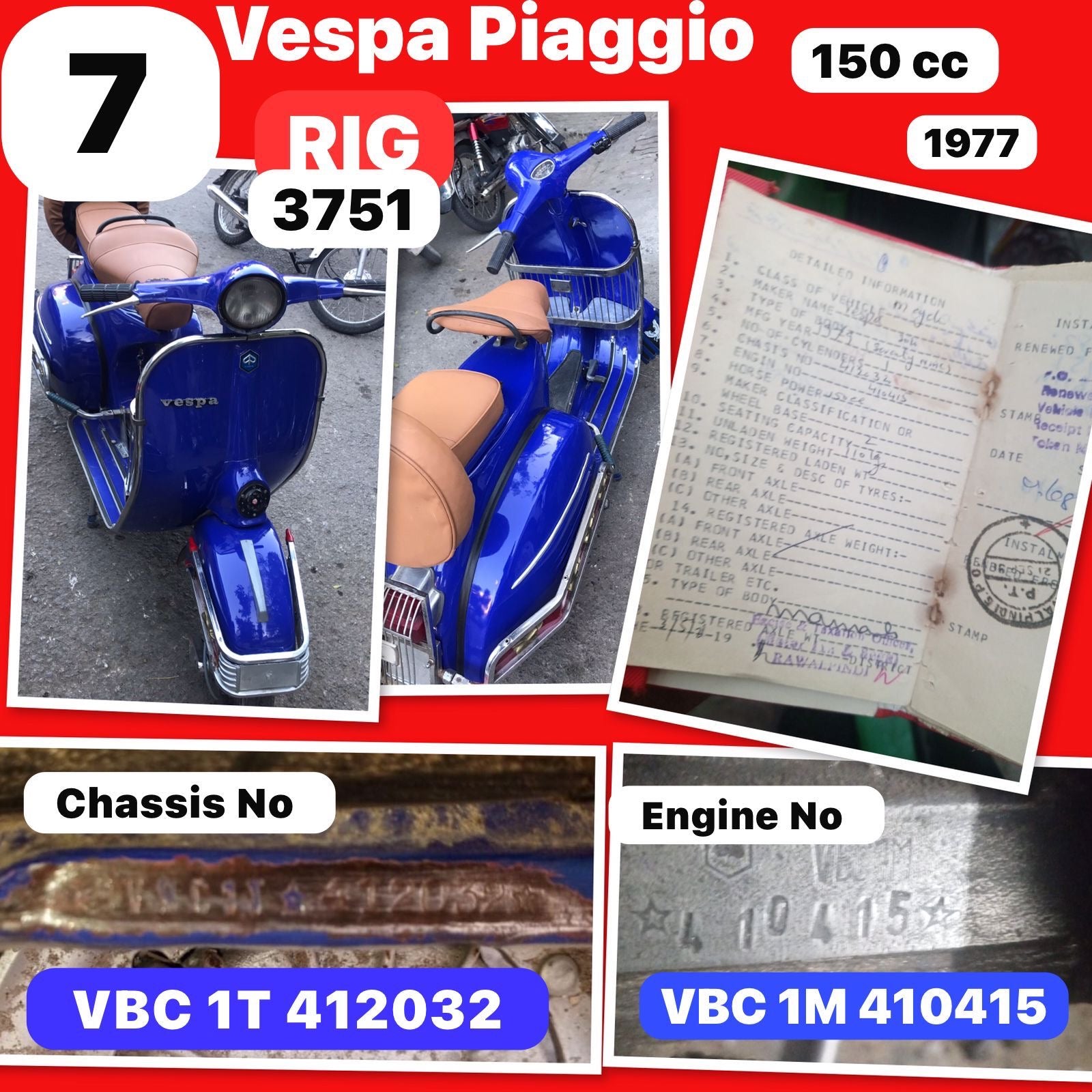 Vespa Super 150 VBC  1977 No8