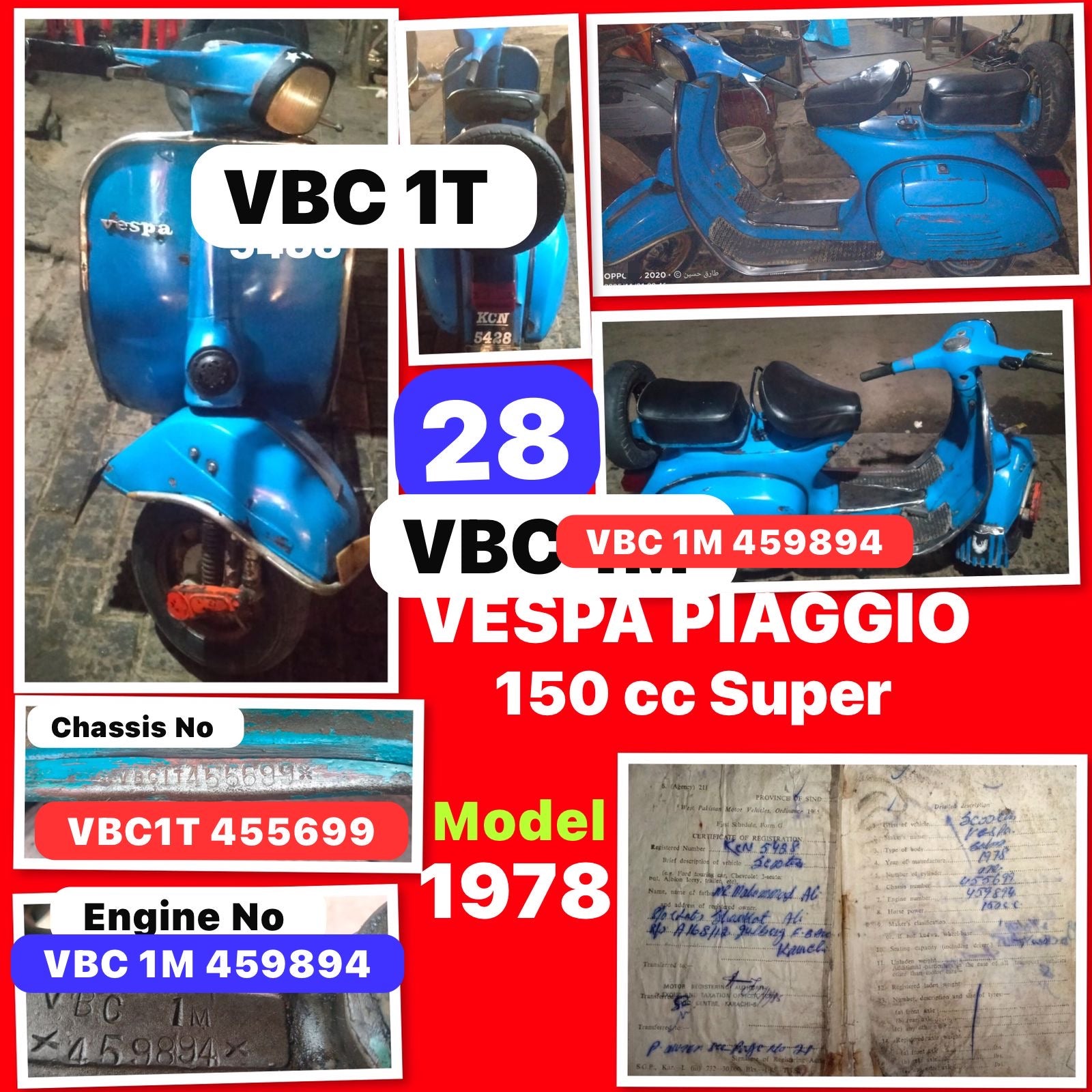 Vespa Super 150 VBC  1977 No28
