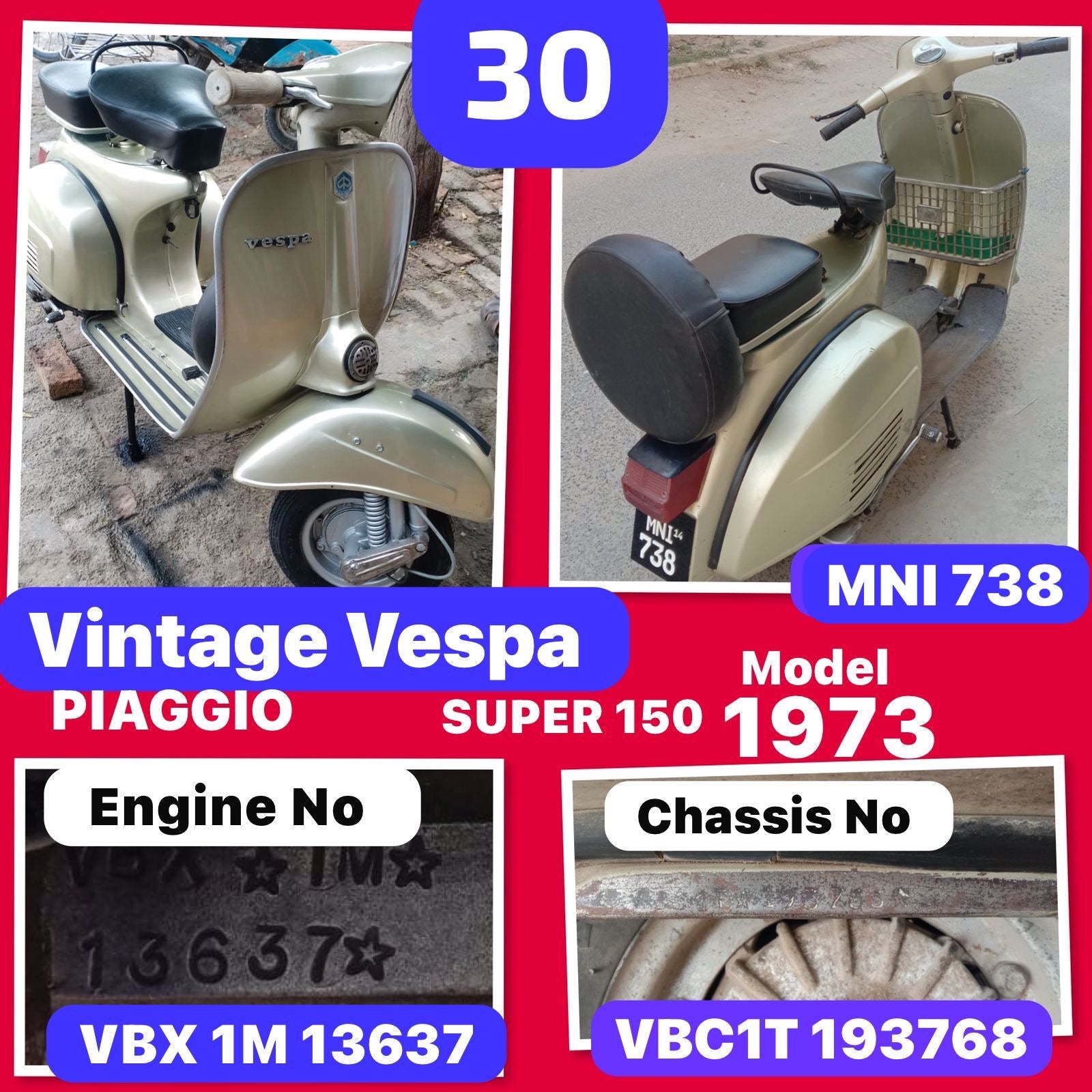 Vespa Super 150 VBC  1973 No30