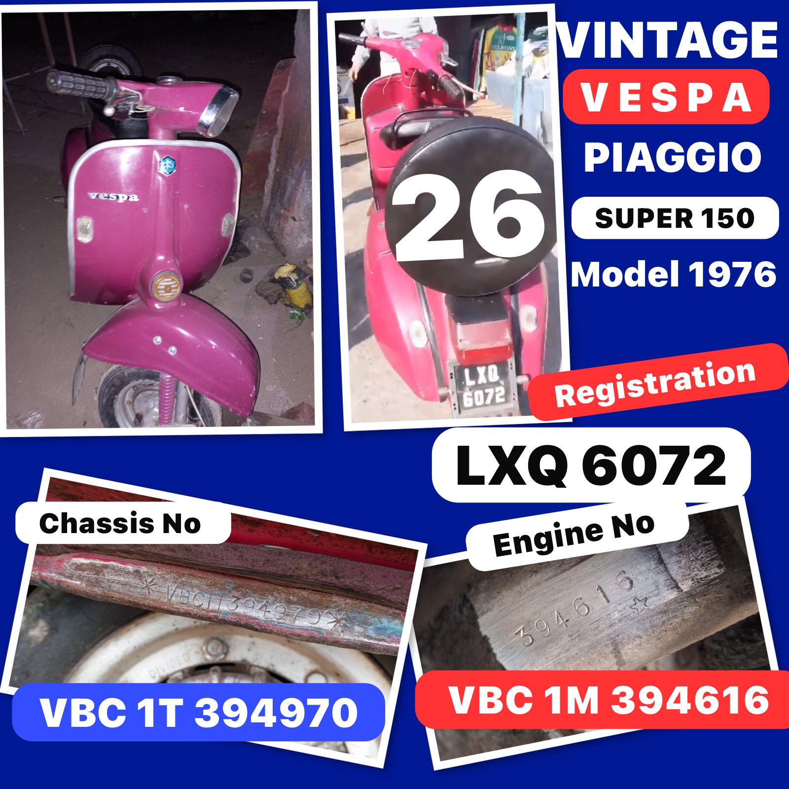 Vespa Super 150 VBC  1976 No26