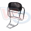 VESPA CHROME BACKREST WITH BLACK PAD AND FOLDING CARRIER – MADE IN ITALY