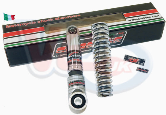 Vespa Super VBC Carbone Aluminium Front Damper and Chrome Spring Kit.