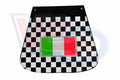 VESPA BLACK & WHITE CHEQUERED MUDFLAP WITH ITALIAN FLAG
